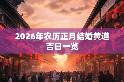 2026年农历正月结婚黄道吉日一览