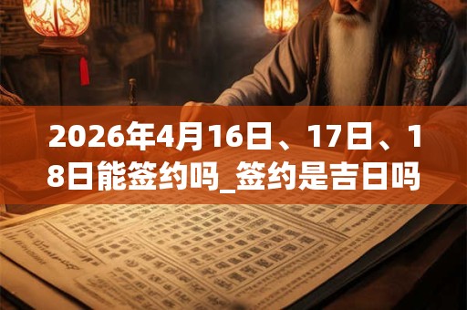 2026年4月16日、17日、18日能签约吗_签约是吉日吗