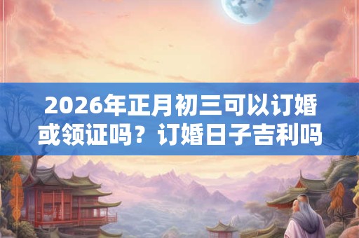 2026年正月初三可以订婚或领证吗？订婚日子吉利吗？