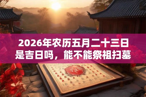 2026年农历五月二十三日是吉日吗，能不能祭祖扫墓？