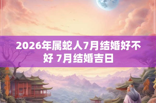 2026年属蛇人7月结婚好不好 7月结婚吉日 2026年属蛇人7月结婚好不好 7月结婚吉日