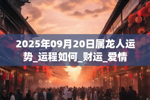2025年09月20日属龙人运势_运程如何_财运_爱情 2025年09月20日属龙人运势_运程如何_财运_爱情