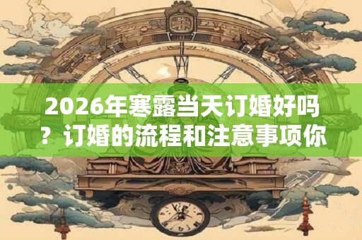 2026年寒露当天订婚好吗？订婚的流程和注意事项你知道吗？
