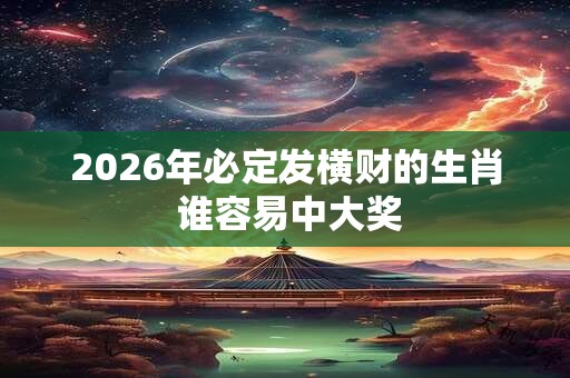 2026年必定发横财的生肖 谁容易中大奖