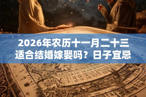 2026年农历十一月二十三适合结婚嫁娶吗?日子宜忌如何? 2026年农历十一月二十三适合结婚嫁娶吗?日子宜忌如何?