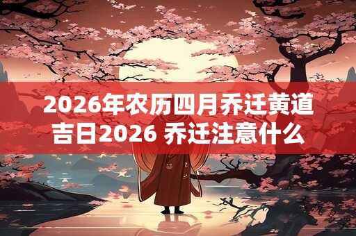2026年农历四月乔迁黄道吉日2026 乔迁注意什么