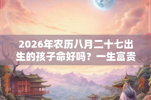 2026年农历八月二十七出生的孩子命好吗?一生富贵吗? 2026年农历八月二十七出生的孩子命好吗?一生富贵吗?