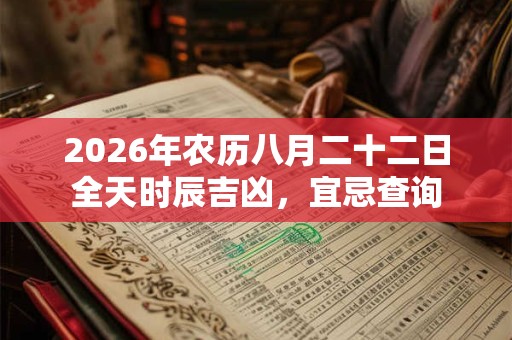 2026年农历八月二十二日全天时辰吉凶，宜忌查询