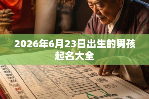 2026年6月23日出生的男孩起名大全