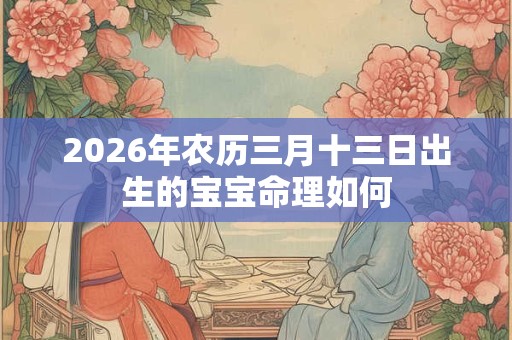 2026年农历三月十三日出生的宝宝命理如何