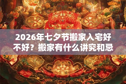 2026年七夕节搬家入宅好不好？搬家有什么讲究和忌讳？