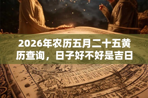 2026年农历五月二十五黄历查询，日子好不好是吉日吗？