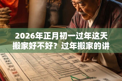 2026年正月初一过年这天搬家好不好？过年搬家的讲究有哪些？