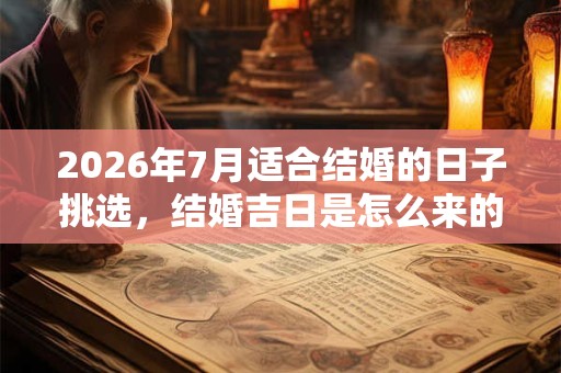 2026年7月适合结婚的日子挑选，结婚吉日是怎么来的？