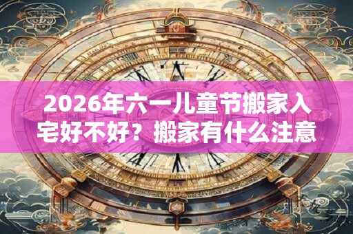 2026年六一儿童节搬家入宅好不好？搬家有什么注意事项？