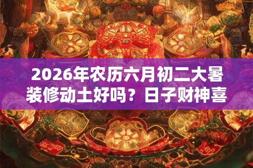 2026年农历六月初二大暑装修动土好吗？日子财神喜神方位？