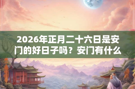 2026年正月二十六日是安门的好日子吗?安门有什么注意事项? 2026年正月二十六日是安门的好日子吗?安门有什么注意事项?