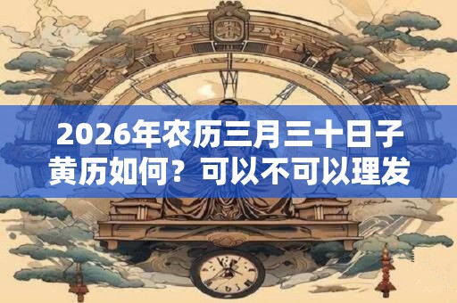 2026年农历三月三十日子黄历如何？可以不可以理发？
