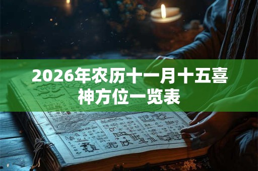 2026年农历十一月十五喜神方位一览表