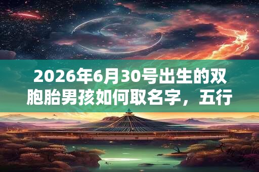 2026年6月30号出生的双胞胎男孩如何取名字，五行属什么