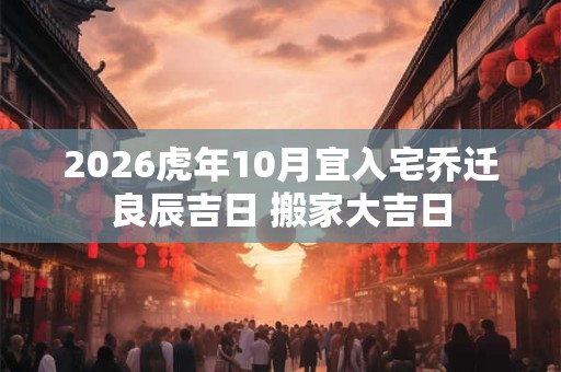 2026虎年10月宜入宅乔迁良辰吉日 搬家大吉日