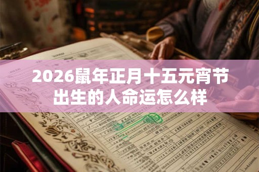 2026鼠年正月十五元宵节出生的人命运怎么样