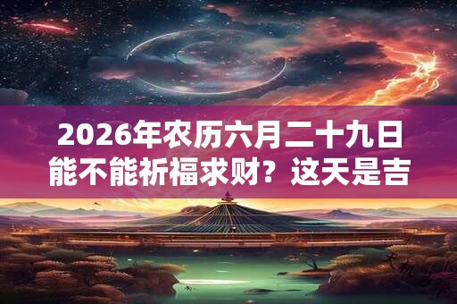 2026年农历六月二十九日能不能祈福求财？这天是吉日吗？