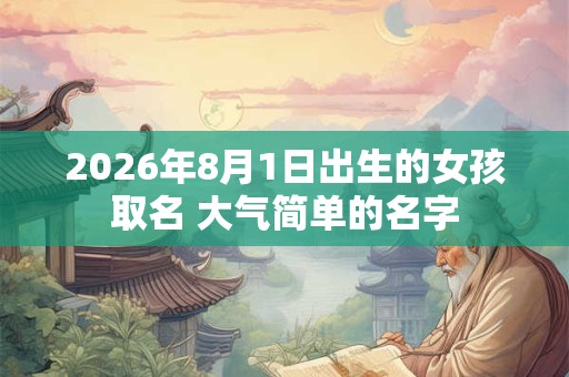 2026年8月1日出生的女孩取名 大气简单的名字