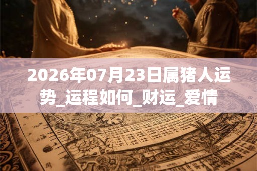 2026年07月23日属猪人运势_运程如何_财运_爱情 2026年07月23日属猪人运势_运程如何_财运_爱情