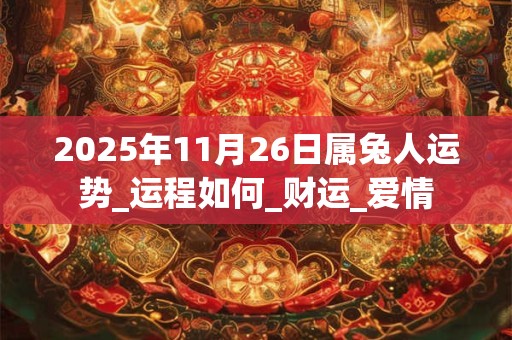 2025年11月26日属兔人运势_运程如何_财运_爱情