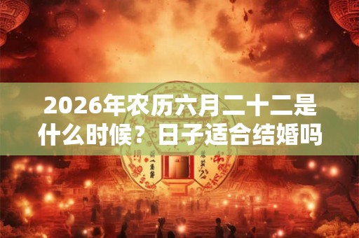 2026年农历六月二十二是什么时候？日子适合结婚吗？