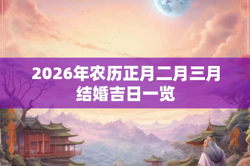 2026年农历正月二月三月结婚吉日一览