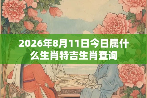 2026年8月11日今日属什么生肖特吉生肖查询