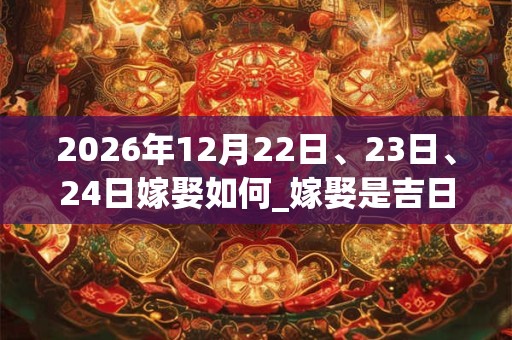 2026年12月22日、23日、24日嫁娶如何_嫁娶是吉日吗