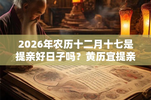 2026年农历十二月十七是提亲好日子吗？黄历宜提亲纳采吗