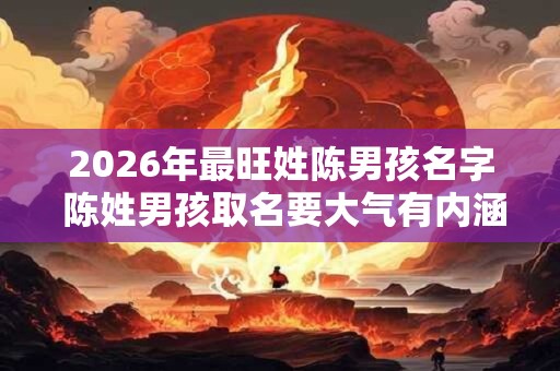 2026年最旺姓陈男孩名字 陈姓男孩取名要大气有内涵