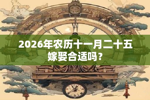 2026年农历十一月二十五嫁娶合适吗？