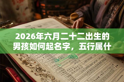 2026年六月二十二出生的男孩如何起名字，五行属什么