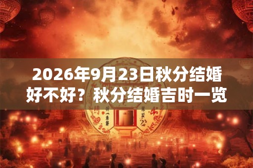2026年9月23日秋分结婚好不好?秋分结婚吉时一览! 2026年9月23日秋分结婚好不好?秋分结婚吉时一览!
