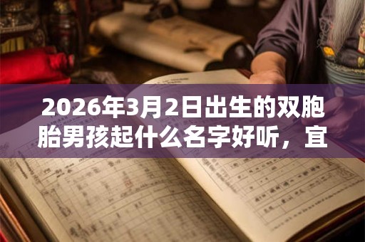 2026年3月2日出生的双胞胎男孩起什么名字好听，宜用什么字
