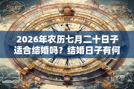2026年农历七月二十日子适合结婚吗？结婚日子有何讲究？