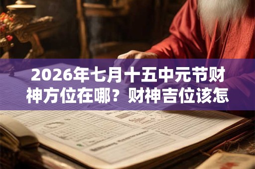 2026年七月十五中元节财神方位在哪？财神吉位该怎么看？