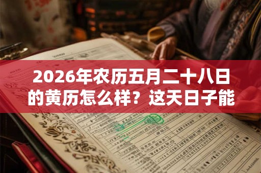 2026年农历五月二十八日的黄历怎么样？这天日子能祈福求财吗？