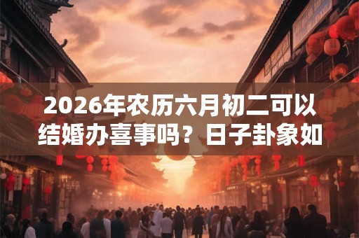 2026年农历六月初二可以结婚办喜事吗？日子卦象如何？