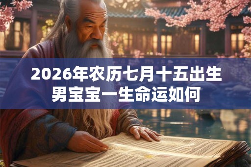 2026年农历七月十五出生男宝宝一生命运如何