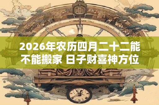 2026年农历四月二十二能不能搬家 日子财喜神方位！