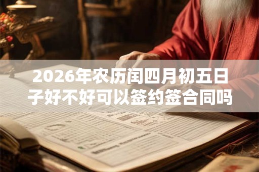 2026年农历闰四月初五日子好不好可以签约签合同吗？
