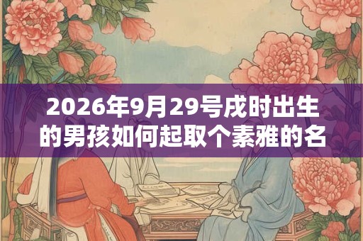 2026年9月29号戌时出生的男孩如何起取个素雅的名字，五行属什么