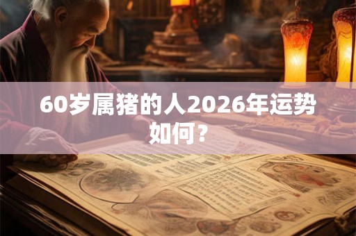 60岁属猪的人2026年运势如何？