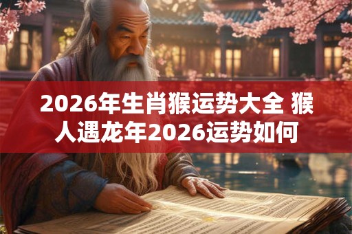 2026年生肖猴运势大全 猴人遇龙年2026运势如何